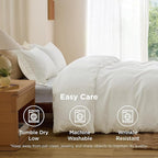 Bedsure Duvet Cover Queen Size - Soft Double Brushed Bedding Set for Kids & Adults, Zipper Closure, 3 Pieces, Includes 1 Duvet Cover (90"x90") & 2 Pillow Shams, NO Comforter, Cream White