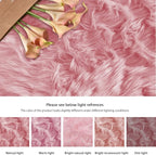 ORINOVA Plush Living Room Rugs 6x9 Rugs for Kids Room Pink Washable Faux Sheepskin Fuzzy Fur Rug for Bedroom Large Fluffy Nursery Rug