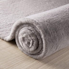 Ashler HOME DECO Ultra Soft Faux Rabbit Fur Chair Couch Cover Area Rug for Bedroom Floor Sofa Living Room Grey 2 x 3 Feet