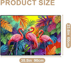 Tropical Flamingos Area Rug 2x3 ft Entry Rug Washable Boho Rugs Non Slip Low Pile Floral Door Mat Small Carpet for Bedroom, Bedside, Kids Room, Office, Dining Room