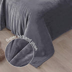 Exclusivo Mezcla Fleece Blanket Twin Size for Bed, Super Soft and Warm, All Season, Cozy, Plush, Lightweight, 90x66 Inches, Dark Grey