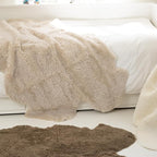 Nordic Sheep Real Sheepskin Rug 4x6 ft | Sheepskin Rugs for Living Room and Sofa | Large Bedside Rugs for Bedrooms is Breathable & Heat-regulating | Fluffy Rug in Color Beige