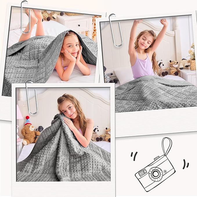 yescool Twin Size Weighted Blanket for Adults 12 Pounds Grey Cooling Weighted Heavy Blanket, Minky Throw Blankets Warm Weighted Comforter, Big Washable Thick Blankets Gift for 100-150lbs, 48 * 72in