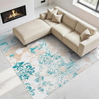 CRYPTOLITE Area Rugs 8x10 Rug for Living Room Abstract Washable Rug with Non-Slip Backing Low Pile Area Rug for Bedroom, Dining Room, Beige