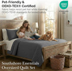 Southshore Fine Living, Inc. Oversized Bedding Quilt, Lightweight Bedding, Twin XL Bedspread, Soft Coverlet 2-Piece Set with One Matching Quilted Pillow Sham, All Season Twin/XL Quilt Set, Slate
