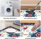 Area Rug 2x3 ft Entry Rug Washable Boho Rugs Non Slip Low Pile Floral Door Mat Small Carpet for Nursery, Bedroom, Bedside, Kids Room, Office, Dining Room