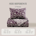 BLOOMHAVEN Quilt Set Twin Size, Italian Plum Floral Quilt Sets, Reversible Bedspread Lightweight and Breathable for All Seasons, Soft Quilted Bedspread with 1 Pillow Sham