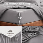 Bedsure Duvet Cover with Fitted Sheet Full - Deep Pocket, Hotel Luxury Soft Double Brushed Bedding Set with Zipper Closure, Includes 1 Duvet Cover, 1 Fitted Sheet, 2 Pillow Shams, NO Comforter, Grey