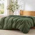 Bedsure Duvet Cover Queen - Only Includes 1 Duvet Cover (90"x90"), Hotel Luxury Soft Double Brushed All Season Bedding for Kids & Adults, Zipper Closure, Olive Green (No Comforter, No Pillow Shams)