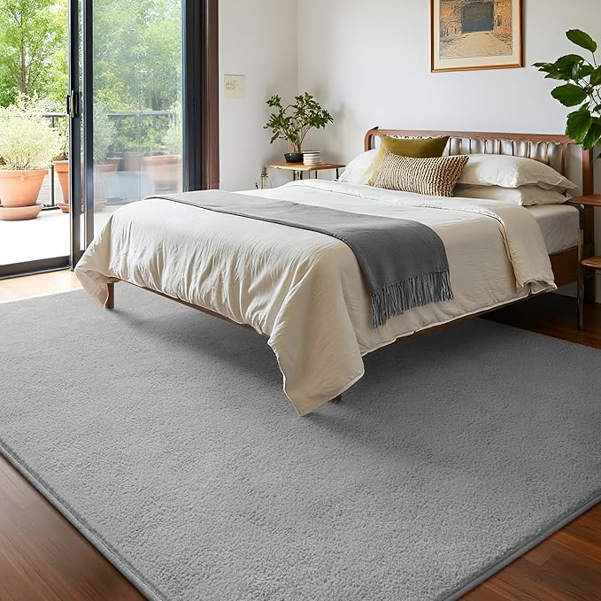 Keeko Area Rugs for Living Room Bedroom 5x8 Grey, Soft Modern Large Rugs Indoor Non Slip Fluffy Rug Minimalist Low Pile Washable Carpet Rug for Kids Boys Girls Dorm Classroom Nursery Home Decor