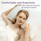 Premium Adjustable Shredded Memory Foam Pillow - Suitable for Side, Back, and Stomach Sleepers, with Cooling Fiber Machine Washable Cover (Queen-2PCS-Lavender)