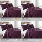 Southshore Fine Living, Inc. Oversized Bedding Quilt, Lightweight Bedding, Twin XL Bedspread, Soft Coverlet 2-Piece Set with One Matching Quilted Pillow Sham, All Season Twin/XL Quilt Set, Purple