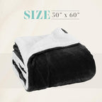 Elegant Comfort Throw Blanket, Reversible Sherpa Flannel, Ultra-Soft, Fuzzy, Cozy and Plush- All Season Lightweight Decorative Throw, 50 x 60 inches, Solid Sherpa Throw, Black