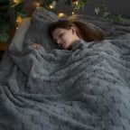NEWCOSPLAY Super Soft Queen Blanket Grey Premium Silky Flannel Fleece 3D Checkered Lightweight Bed Blanket All Season Use (Grey Checkered, Queen(90"x90"))