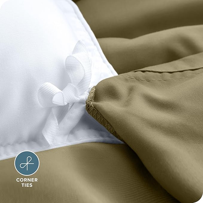 Bare Home Bedding Duvet Cover King Size - Premium 1800 Super Soft Collection - Lightweight, Cooling - Soft Breathable Bedding Duvet Cover (King, Olive)