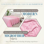 Elegant Comfort Luxury Velvety Feel Blanket, All-Season Lightweight Blanket, Ultra Plush, Soft, Cozy-Fuzzy Flannel Fleece for Couch, Sofa, Bed, Travel, Solid Design, Twin/Twin XL, Light Pink