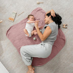 Comfy Cubs Muslin Baby Blanket - Soft, Lightweight, 6-Layer Cotton Swaddle Blankets for Newborns, Infants & Toddlers - 40" x 40" Large, Breathable & Versatile for Sleeping & Tummy Time - Mauve