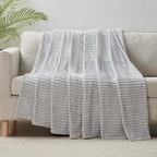 Nestl Blanket Twin Size for Bed - Cozy Warm Fuzzy Blankets for Women, Plush Small Fleece Throws for Girls - Silver Grey, 66 x 90 Inches