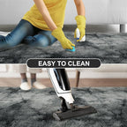 junovo 4x6 Fluffy Shaggy Area Rugs - Ultra Soft Washable High Pile Bedroom Rug for Kids, Living Room, Nursery & Dorm - Non-Slip Floor Carpet, Grey Aesthetic Home Decor