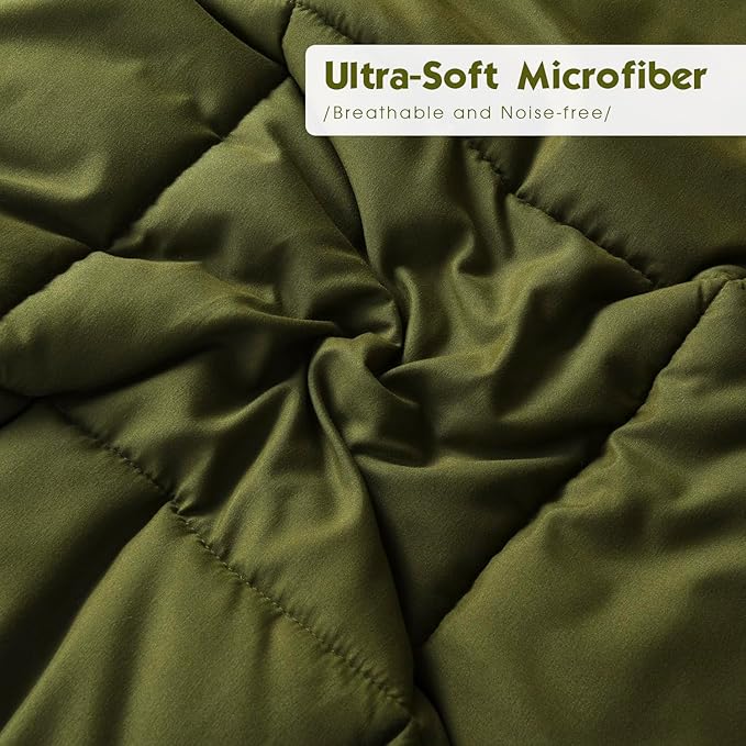 HIG 3pc Olive Green Twin/Twin XL Comforter Set - All Season Reversible Down Alternative Comforter with Sham - Quilted Duvet Insert with Corner Tabs - Box Stitched - Breathable, Soft, Fluffy