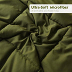 HIG 3pc Olive Green Twin/Twin XL Comforter Set - All Season Reversible Down Alternative Comforter with Sham - Quilted Duvet Insert with Corner Tabs - Box Stitched - Breathable, Soft, Fluffy