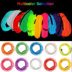 JIGUOOR EL Wire Battery Pack 9.8ft / 3m Bright Neon Light Strip 360° Illumination Neon Tube Rope Lights for DIY, Festival, Party Decoration, Pub, Halloween, Chrismas (9.8ft / 3m, Yellow)