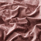 Fredsure Distressed Velvet Comforter Set, 5 Pieces Dusty Mauve King, Distressed Velvet Face and Brushed Microfiber Reverse