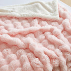 50x60 Inches Ultra-Soft Fuzzy Faux Fur Plush Throw Blanket - Thick, Warm Sherpa for Couch, Sofa, Bedroom, Camping - Decorative Blanket for Cozy Warmth, Bubble Pink