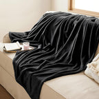 Bedsure GentleSoft Twin XL Fleece Blanket Dorm Bedding - Lightweight Soft Cozy Blankets for Bed, Sofa, Couch, Travel, Camping, Black, 66"x90"
