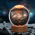 Large 3D Solar System Crystal Ball, Crystal Lamp 16 Color Changing Night Light with Remote Control for Bedroom Decor, Ideal Birthday Gift for Teens Boys and Girls, Solar System Model