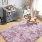 Softlife Pink Area Rug for Bedroom, Fluffy Shag Plush Shaggy 4x6 Rugs for Living Room Girls Kids, Throw Soft Fuzzy Tie Dyed Small Carpet for Dorm Bedside Ultra Cozy Non-Slip Indoor Decor