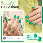 Modelones Green Press on Nails, Saint Parik's Day Short Square Fake Nails, Summer Spring Reusable Nail Kit with Nail Glue Adhesive Tabs Mini Nail File, Nails Press Ons 32Pcs16 Sizes, Women Girl Gift