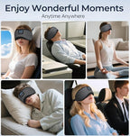 LC-dolida Bluetooth Sleep Mask with White Noise，Sleep Headphones,Bluetooth Wireless Music Eye Mask, Ideal for Travel, Night Work, Napping, Side Sleeping and Office Use for Both Men and Women(Grey)