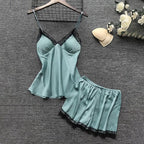 Women's 4pcs Silk Satin Pajamas Set Floral Lace Trim Dress with Robe Lounge Sleepwear Nightdress Novelty Loungewear