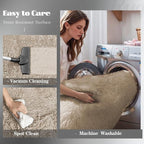 6x9 Area Rug for Living Room: Fluffy Shag Soft Washable Rugs Large Fuzzy Plush Indoor Carpet for Bedroom Nursery Playroom Kids Girls Boys Room (Camel, 6'x9')