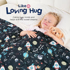 Kivik Breathable Weighted Blanket 3 lbs, Cooling Small Weighted Blankets, Ultra Soft Heavy Throw for Relaxing & Sleeping, Machine Washable, 36 x 48 Inches, Universe Printing, Black