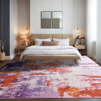 Area Rug 5x7 Washable Rugs Modern Abstract Area Rug Soft Non-Slip Non-Shedding Faux Wool Stain Resistant Floor Carpets for Living Room Bedroom Dining Room Kids Room Home Office (Purple, Multi)