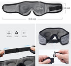 3D Sleep Mask With Bluetooth 5.4 Headphones, Wireless Sleep Headphones with Ultra-Thin HD Stereo Speakers for Side Sleepers, Eye Mask for Blackout & Noise Cancelling, Cool Gifts for Christmas Birthday