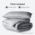 Bare Home Bedding Duvet Cover Oversized King Size - Premium 1800 Super Soft Collection - Lightweight, Duvet Cover - Soft Textured Bedding (Oversized King, Heathered Charcoal)