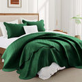IR Imperial Rooms Twin Quilt Bedding Set (68” x 86”) - Bulk Pack of 10 Wholesale for Hotels, Guest Bedroom & Airbnbs - Lightweight Microfiber Reversible Embossed Quilts Bedspreads (Emerald)
