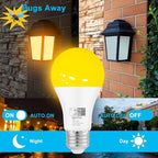 Qualilux Dusk to Dawn Bug Light Bulbs Outdoor, 1900K Amber Yellow, 600 Lumen, LED 9.5W, A19 E26, 2-Pack, HQ-H017