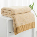 Carriediosa Heather Throw Blanket 50" X 60", 400GSM Ultra Soft Microfiber Fuzzy Fluffy Reversible Knitted Blankets Cozy Plush Lightweight and Warm Fall Throws for Couch, Bed, Sofa, Yolk Yellow
