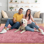 Noahas Fluffy 3x5 Blush Rugs for Bedroom Girls,Shaggy Kids Rug,Thick Shag Throw Carpet,Soft Non-Slip Dorm Nursery Area Rugs for Living Room Home Decor Aesthetic
