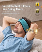 Perytong Sleep Headphones Bluetooth 5.4 Headband, Wireless Earphones Music Sleep Earbuds Sleeping Eye Mask with HD Stereo Speakers for Workout Running Travel Yoga, Ideal Gifts for Women Men