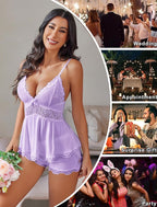 Avidlove Womens Sweetness Cami Set Lace Camisole Lingerie Nightwear Sexy Pajamas Lounge Sets
