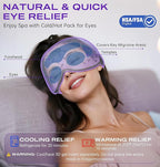 Sleep Mask Headphones Bluetooth 5.4 with 3D Removable Hot & Cold Compress, TOPOINT Weighted Eye Mask Blackout Soft, Cooling Breathable for Women Men Deep Sleep Relax Tired Eyes Migraine Office Travel