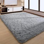 YJ.GWL Area Rugs for Bedroom, 2x3 Door Mat Washable Small Grey Bedside Rug,Fluffy Shaggy Entryway Rugs for Living Room, Shag Indoor Floor Carpet for Kids Boy and Girls, Home Decor Aesthetic