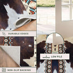 Western Rugs for Kitchen,2.6x10ft,Long Hallway Cow Print Rug,Western Country Farm Decor Entryway Runner Rugs,Non-Slip Washable Southwest Aztec Rugs,for Bedside Bedroom Entrance Carpet