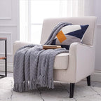 Bedsure Throw Blankets for Couch - Textured Chunky Knit Woven Chenille Blanket - Super Soft, Warm Decorative Boho Throw with Tassels for Bed, Sofa and Living Room Decor, Grey, 60x80 Inches