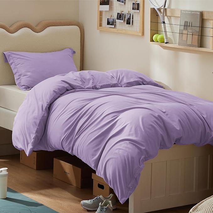 Bedsure Duvet Cover Twin/Twin XL Size - Soft Double Brushed Bedding Set for Kids & Adults, Zipper Closure, 2 Pieces, Includes 1 Duvet Cover (68"x90") & 1 Pillow Sham, NO Comforter, Orchid Bloom